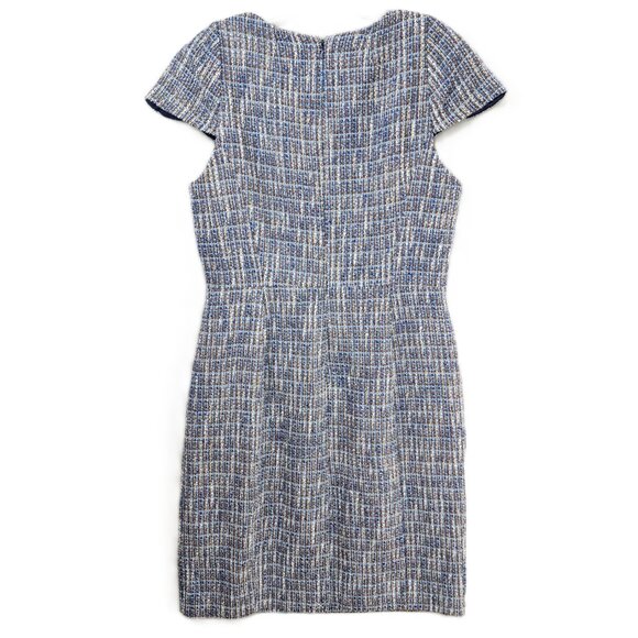 J.Crew Tweed Knit Sheath Dress – Blue, White, Red - Picture 2 of 11